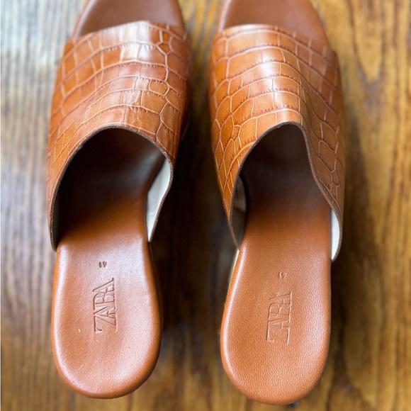 Zara Croc Brown Platform - Picture 6 of 8